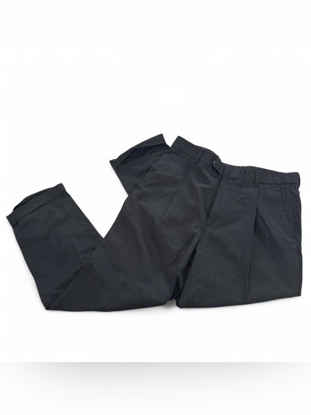 Men's Black Pleated Dress Pants Perry Ellis 36 S